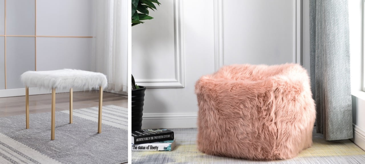 Faux Ottoman & Pouf